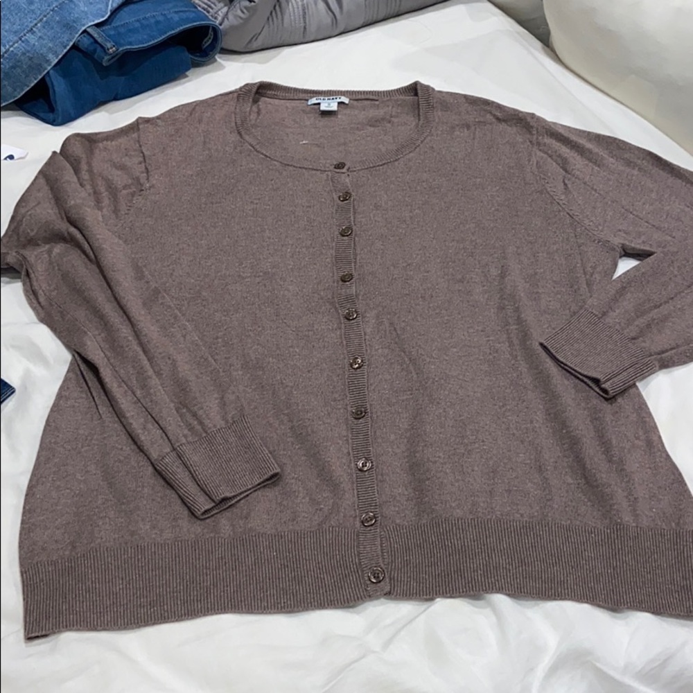 NWOT old navy heather brown cardigan XL